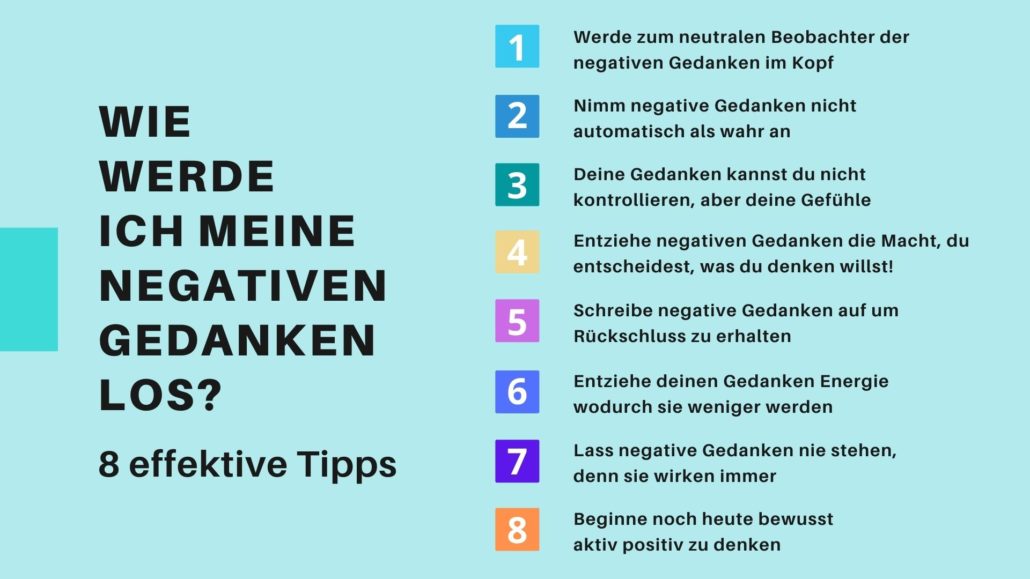 Liste mit 8 Punkten gegen negative Gedanken