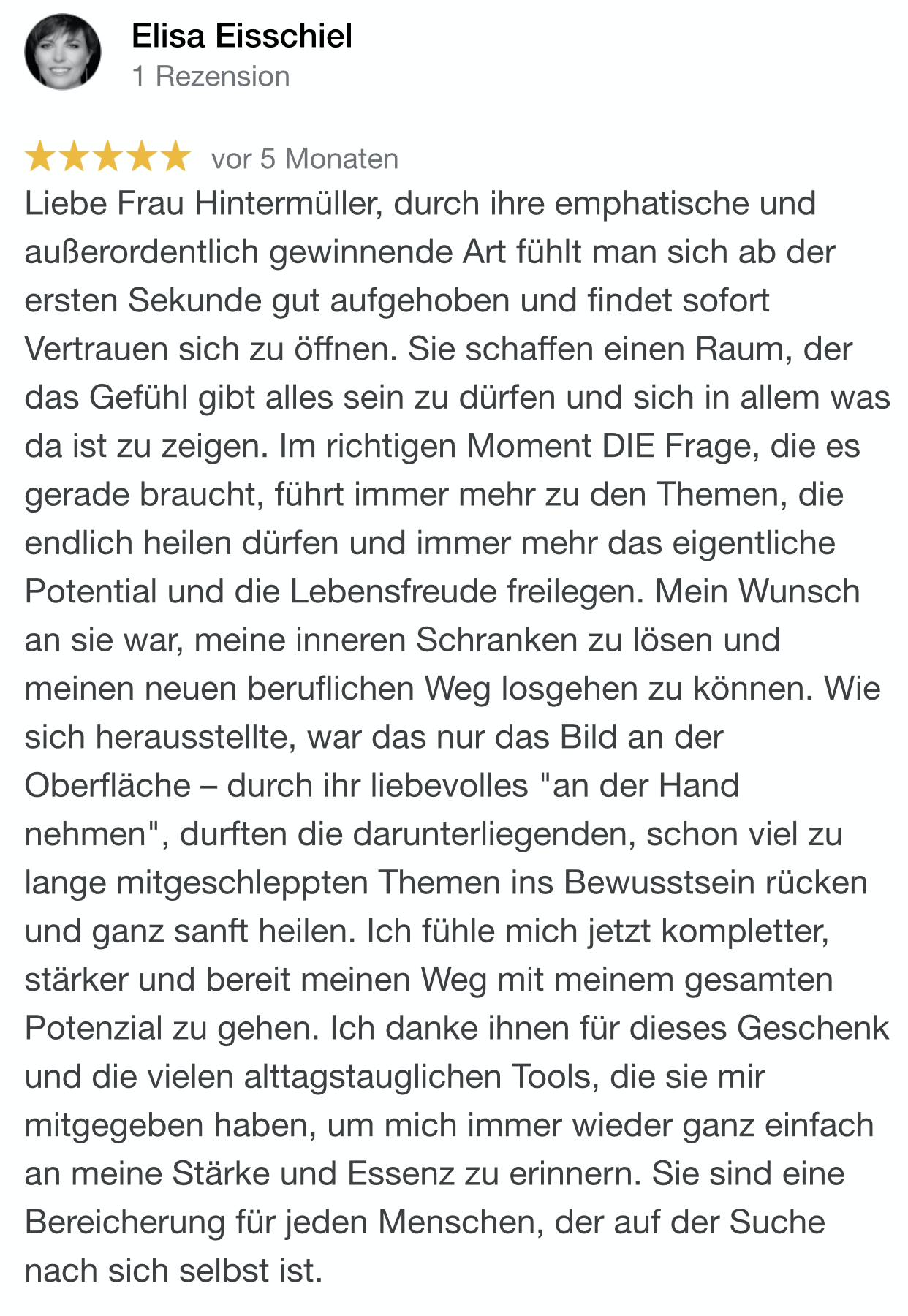 Kundenfeedback spirituelles Mentoring