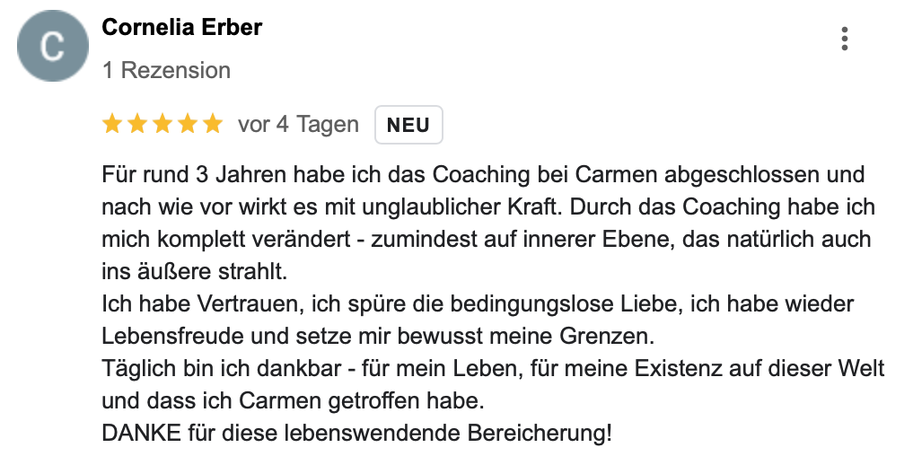 Selbstfindung Coaching Feedback Conny
