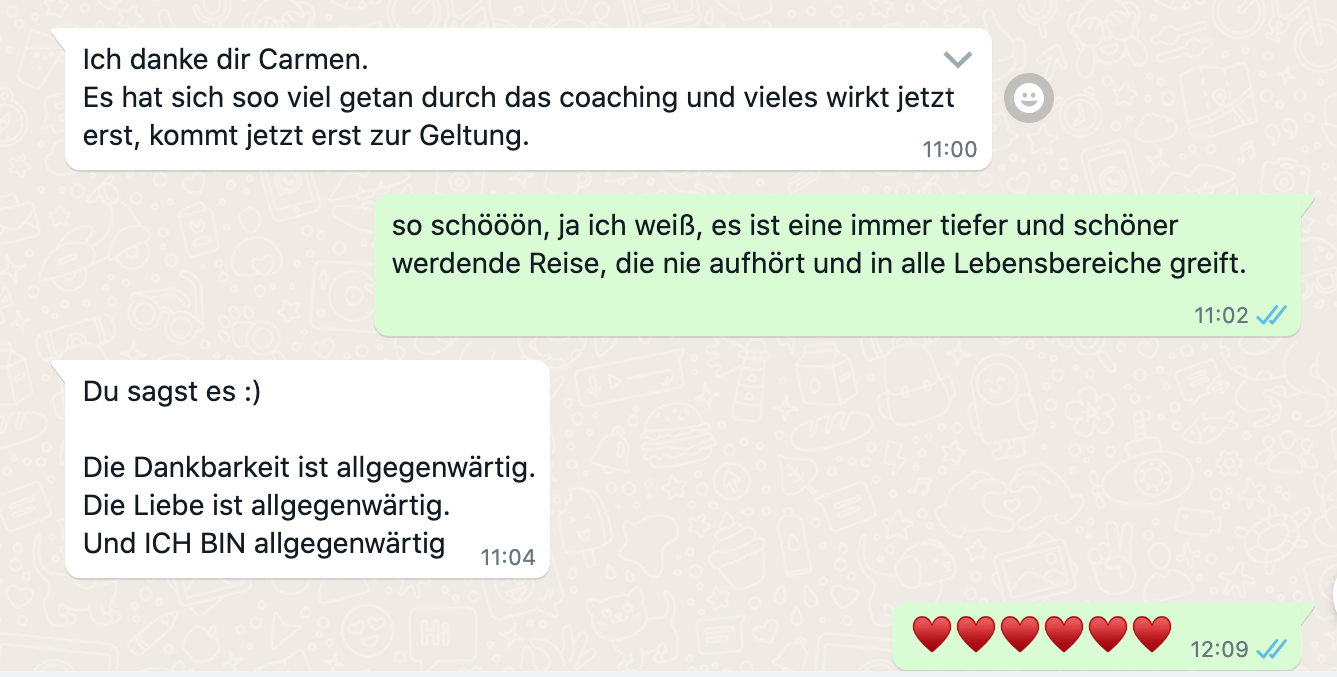 Selbstfindung Feedback auf Whatsapp